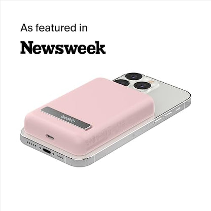 Belkin 5000mAh 7.5W MagSafe Power Bank with Kickstand - color: Pink