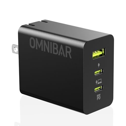 65W USB C Charger Block, 3-Port GaN Fast Wall Charger, Black - color: Black