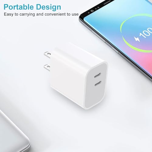 iPhone 17 16 15 Charger,3-PackDual Port USB C,Fast Charging Block - color: pure white, size: 6ft