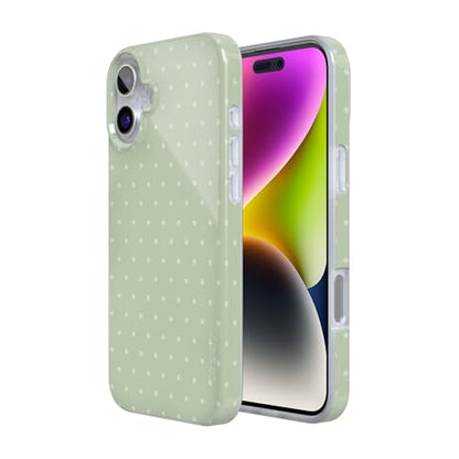 Casely iPhone 16 Case | On the Dot | Green Polka Dot | Compatible with MagSafe | Classic Ultra Thin Design - color: On the Dot | Green Polka Dot, size: Iphone 16