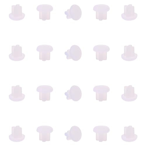 Shapenty 3.5mm Rubber Dust Plugs Caps Protector Anti-Dust Headphone Jack Dust Plugs Cover for Earphone Mobile Phone Laptop Desktop Computer, 20PCS (Clear) - color: Clear