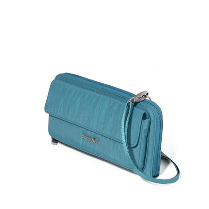 Baggallini Rfid Phone Wallet Crossbody - color: Seaside Blue
