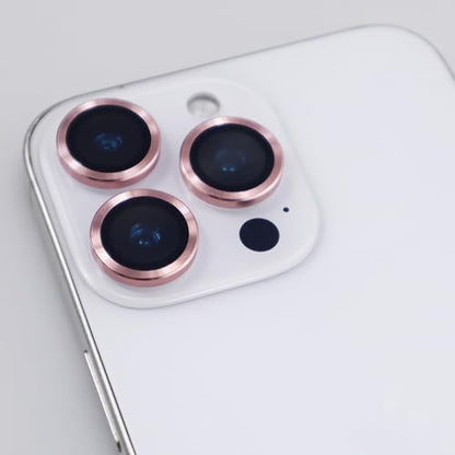 BONVAN for iPhone 16 Pro / 16 Pro Max Camera Lens Protector Metal Crystal Tempered Glass Screen Accessories Cover (PInk) - color: PInk