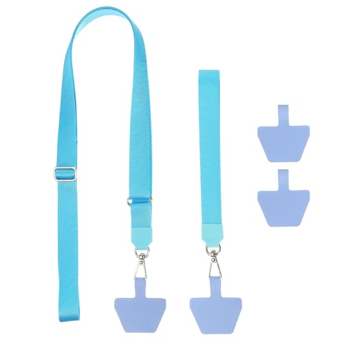 PATIKIL Smart Phone Lanyard with Wrist Strap and Patches for Most Smartphones ID Badges Keychain - color: Lake Blue