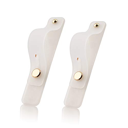 Removable and Reusable Cell Phone Grip Strap, Yetaida Telescopic Finger Kickstand Bracket Universal Silicone Phone Holder Stand and Portable Finger Loop for Most Smartphones Case (White) - color: White