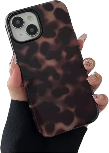 for iPhone 15 Case with Tortoise Leopard Print Trendy Animal Pattern Dual-Layer Shockproof Drop Protection Tough Phone Cover - size: iPhone 15