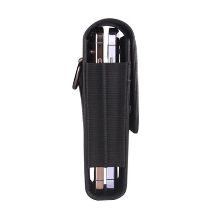 Dual Belt Clip Holster Case Double Cell Phone Pouch Card Slots Holder for iPhone 15 Pro Max 14 Pro Max Motorola Moto G Stylus 5G 2024 G Power 5G Galaxy S25 Ultra S24 Plus S23 Fe S22+ A15 A36 (Black) - color: Black