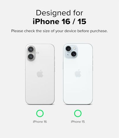 Ringke for iPhone 16/15 Screen Protector [Easy Slide, 2 Pack] | Easy Installation with Alignment Tool, Case Friendly Premium 9H Hardness Tempered Glass - size: iPhone 16 & 15