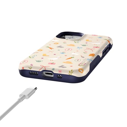 Casely iPhone 12 Mini Case | Hoppy Garden | Spring Things | Bold Protective Design | Compatible with MagSafe - color: Hoppy Garden | Spring Things, size: Iphone 12 Mini
