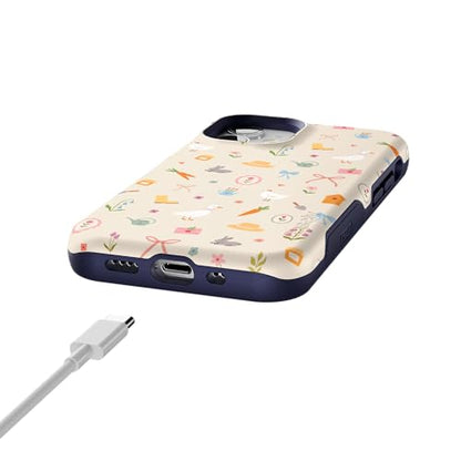 Casely iPhone 12 Mini Case | Hoppy Garden | Spring Things | Bold Protective Design | Compatible with MagSafe - color: Hoppy Garden | Spring Things, size: Iphone 12 Mini