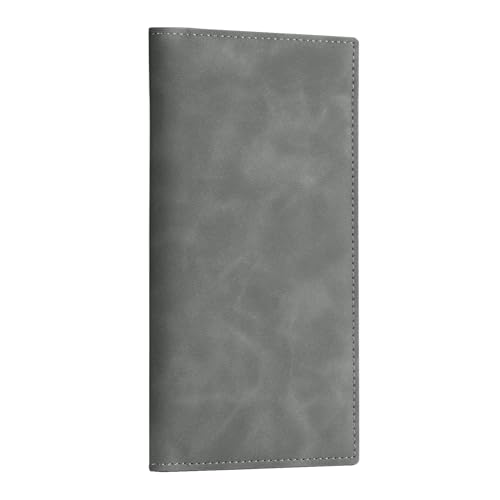 CoBak Checkbook Cover for Women & Men - PU Leather Case with RFID Blocking | Classic Design Check Book Holder for Personal and Business - color: Dark Gray