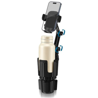 SAGRUILA 2-in-1 Cup Holder Phone Mount, Adjustable Phone Cup Holder for Car