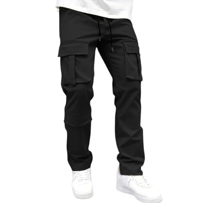 Men Cargo Pants Ripstop Durable Tactical Quick Dry Deep Pockets Construction Travel Job Site Tactical Pants for Men - color: A Black, size: Medium
