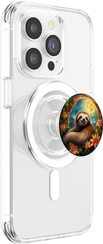 Sloth Jungle Moon PopSockets MagSafe PopGrip for iPhone - style: MagSafe