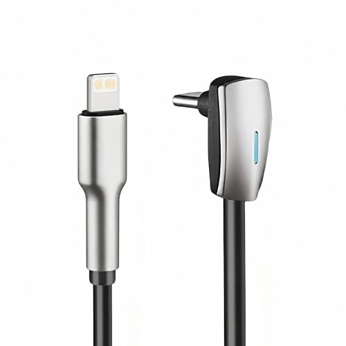 USB C to Lightning Charging Cable fit for 2026 Tesla Model 3/Y/X/S/Cybertruck 90° Right-Angle Charging Cable Compatible with iPhone 11/12/13/14 and Vehicles Dock (C to L) - style: USB C to Lightning Charging Cable