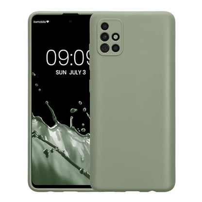 kwmobile Case Compatible with Samsung Galaxy A51 Case - Protective Slim TPU Phone Cover - Soft Matte Finish - Gray Green - color: gray green, size: Galaxy A51