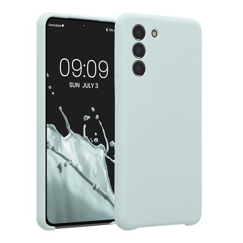 kwmobile Case Compatible with Samsung Galaxy S21 Case - Slim TPU Silicone Phone Cover - Soft Touch Finish - Cool Mint - color: Cool Mint, size: Galaxy S21