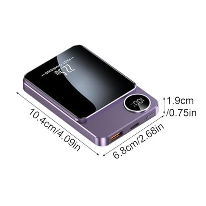 Wireless Charger Pad 20000mAh, Magnetic Fast Charging Hub for Phone Earbuds Smart Watch, Portable Power Bank Charger for Desk Home Office Travel Device - color: Purple