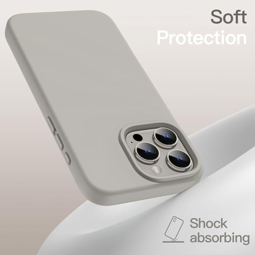 JETech Silicone Case for iPhone 16 Pro, Natural Titanium | Silky Soft Touch, Shockproof Protection, Scratch Resistant, Microfiber Lining - color: Natural Titanium, size: iPhone 16 Pro