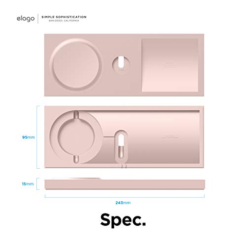 elago Charging Tray Duo for MagSafe & Apple Watch Chargers - color: Sand Pink