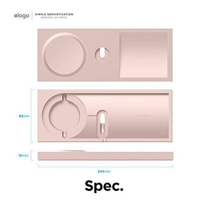 elago Charging Tray Duo for MagSafe & Apple Watch Chargers - color: Sand Pink