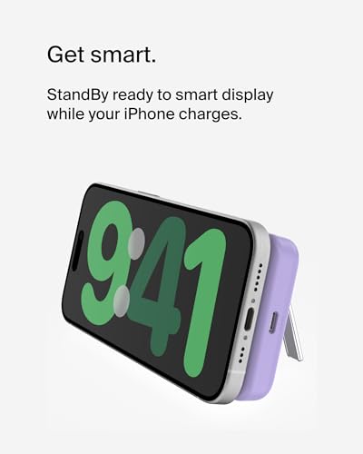 Belkin 5000mAh 7.5W MagSafe Power Bank with Kickstand - color: Purple