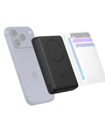 Belkin 10000mAh Qi2 15W Slim Magnetic Power Bank with USB C Cable - color: Black