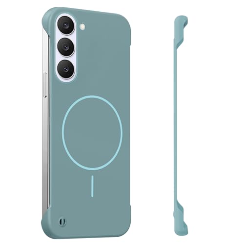 Frameless Case for Samsung Galaxy S23 Case 5G, Magnetic [Borderless Original Touch], with Mag-Safe, Ultra Lightweight Thin Slim Case, Anti-Fingerprint PC Hard Shell, Comfortable Feel (Blue) - color: Blue, size: S23