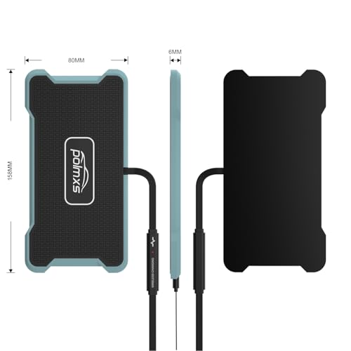 Wireless Charger Car Fast Charging pad, POLMXS Wireless Phone Charger Cell Phone RGB Light up Cordless Charging mat Compatible with iPhone 11/12/12/14/15 Galaxy S21/S22/S23/24 Airpod (C15 PAD)