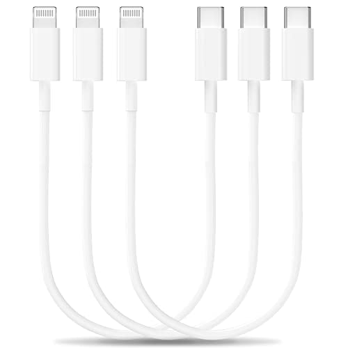 [Apple MFi Certified] Short USB-C to Lightning Cable (3Pack 0.6FT), iPhone Fast Charger Cable USB-C Power Delivery Charging Cord High Speed Data Sync for iPhone 14 13 12 11 Pro XS XR X 8 iPad Airpods