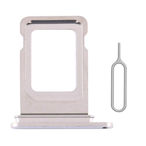 SIM Card Tray Holder Slot Replacement for iPhone 12 Pro and iPhone 12 Pro Max (Silver) with Waterproof Rubber Ring and Eject Pin (Single Sim Version) - color: Silver