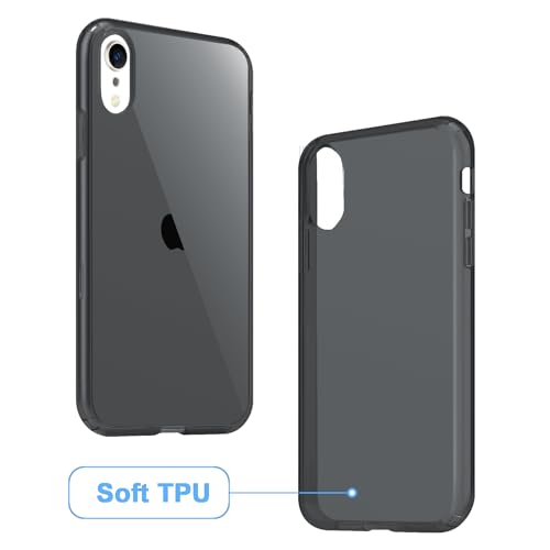JJGoo Compatible with iPhone XR Case Clear Soft Transparent Shockproof Protective Slim Thin Bumper Phone Cover for XR, Clear Black - color: Black