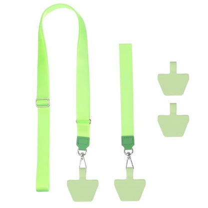 PATIKIL Smart Phone Lanyard with Wrist Strap and Patches for Most Smartphones ID Badges Keychain - color: Light Green