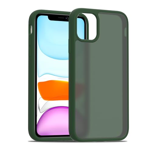 TENOC Phone Case Compatible with iPhone 11, Forest Green Case Translucent Protective Bumper Matte Hard Back Cover for 6.1 Inch - color: Forest Green, size: iPhone 11
