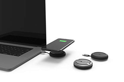 TYLT Medallion- Portable QI Wireless Charging Pad, Fast Wireless Charger QI Certified 10W Max Compatible to Apple, Samsung, Wireless Buds, and Other Capable Devices | Connects to Laptop & Powerbank