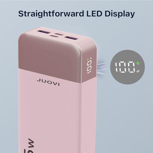 JUOVI Portable Charger 35W 20000mAh Power Bank - color: Pink
