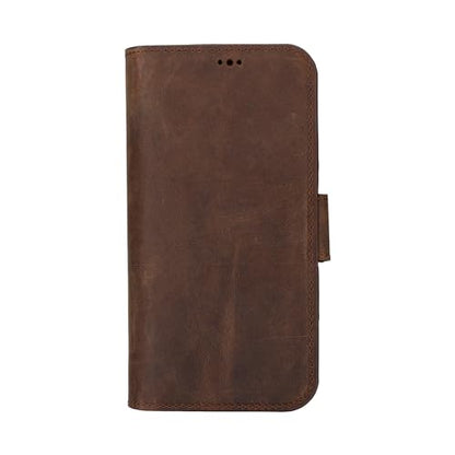 Bayelon Leather Wallet Cas for iPhone 15 Pro - Flip Cover Card Holder, iPhone 15 Pro Wallet Case, Folio Case, Kickstand, MagSafe Compatible Wallet RFID Blocking (Dark Brown) - color: Dark Brown, size: iPhone 15 Pro