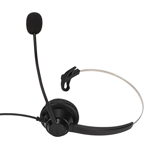 H360-3.5 Single Sided Business Headset, Monaural Telephone Headset with Noise Reduction Microphone, Lightweight Comfortable Call Center Headset for 3.5mm Jack Devices
