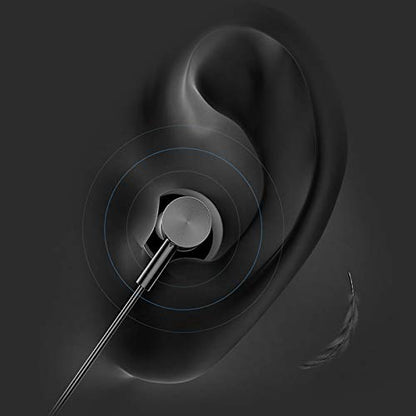 GEEKRIA 3.5mm Gaming Earbuds with Mic & Volume Control for PS5 Xbox PC - color: Black
