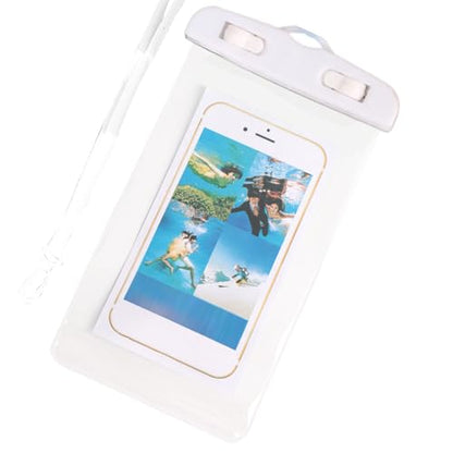 Waterproof Cell Phone Pouch - Touchscreen Transparent Holder for Phone | Swimming Cellphone Bag - for Diving Travel Workout Beach Swimming Cycling Cruise Vacation Running Camping - color: White