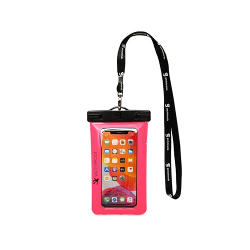geckobrands Large Phone Dry Bag – IPX8 Waterproof with Lanyard for Submersion Protection – Fits Most iPhone and Samsung Galaxy Models Neon Pink - color: Neon Pink
