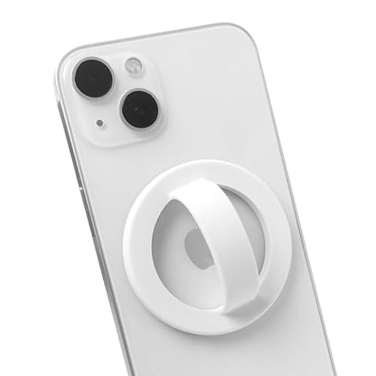 Magnetic Silicone Phone Grip | Super Strong Magnetic Design, 360° Rotation, Comfortable Grip, Compatible with iPhone 16/15/14/13/12 Series, Perfect for Selfies and Watching Videos（White） - color: White