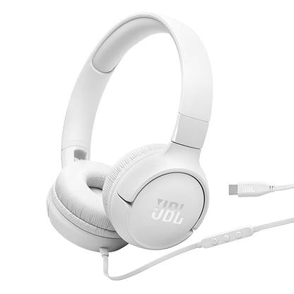 JBL Tune 520C USB-C - Wired On-Ear Headphones - White - color: White