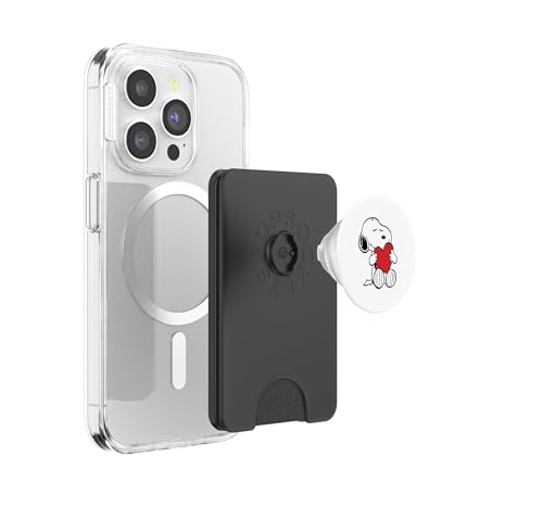 Snoopy Hugging Heart Love Design PopSockets PopWallet for MagSafe - style: Magnetic PopWallet
