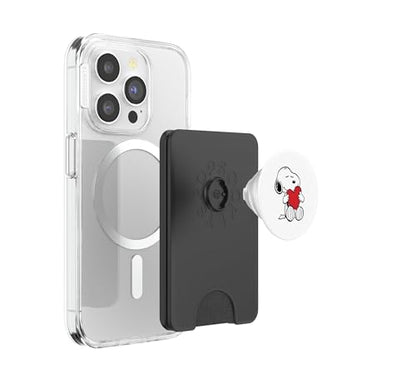 Snoopy Hugging Heart Love Design PopSockets PopWallet for MagSafe - style: Magnetic PopWallet