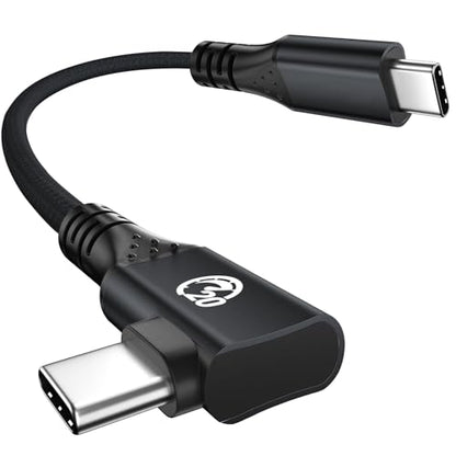 Right Angle USB C Cable 1ft, 12 inch 240W Short USBC to USBC 3.2 Cable - color: Black, size: 1ft