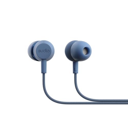 Sudio V3 Essential Wired Earbuds | in Ear Headphones with Cable and USB-C Connector | Tangle-Resistant Braided Cable | Built-in Microphone | IPX4 Water Resistant | No Charging Needed | (Blue) - color: Blue