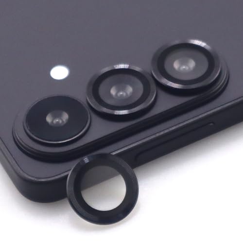 for Samsung Galaxy S26 / S26 Plus Camera Lens Protector Metal Ring Tempered Glass Lens Cover Accessories (Black) - color: Black