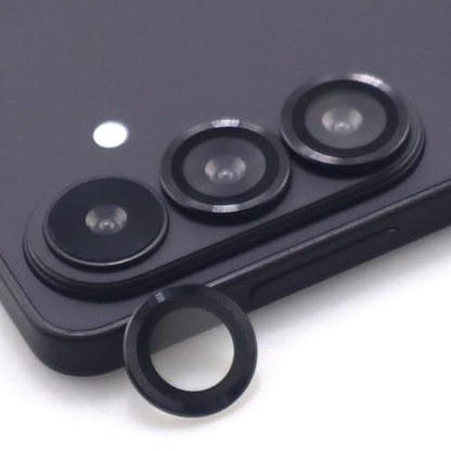for Samsung Galaxy S26 / S26 Plus Camera Lens Protector Metal Ring Tempered Glass Lens Cover Accessories (Black) - color: Black