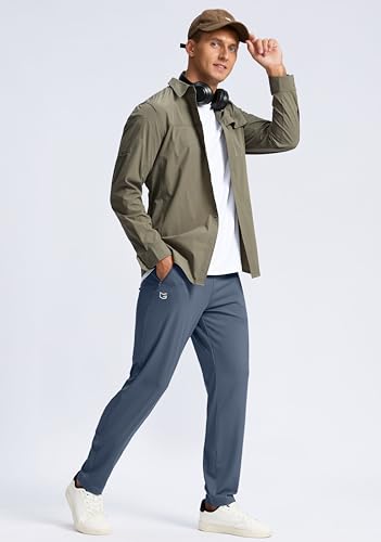 G Gradual Men's 30"/32"/34"/36" Inseam Tall Sweatpants with Zipper Pockets - color: Dusty Blue, size: Small